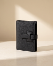 Le Portefeuille en cuir de vachette pleine fleur grainé, coloris Noir