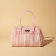 Riviera, cabas rayé en TPU, coloris Rose