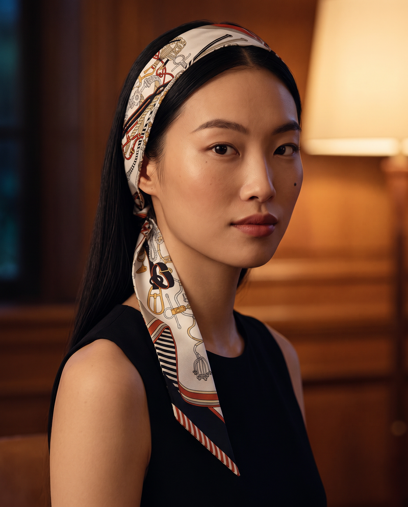 Le Bandeau — soie de mûrier — coloris Océan