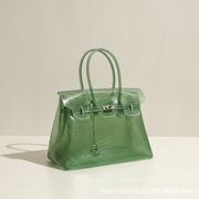 Croco Glacé, sac à coque brillante effet croco, coloris Pomme