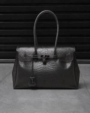 Jelly Croco Obsidian — sac jelly noir effet croco en TPU translucide