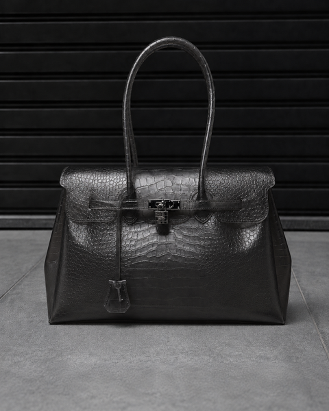Jelly Croco Obsidian — sac jelly noir effet croco en TPU translucide