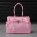 Jelly Croco Candy — sac jelly rose effet croco en TPU translucide