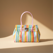 Riviera, cabas rayé en TPU, rayures multicolores