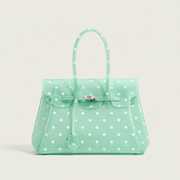 Confetti, sac jelly à pois, coloris jade