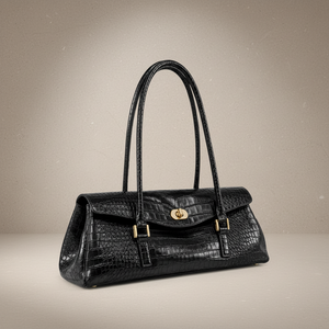 Baguette Croco, sac baguette grain croco, coloris Onyx