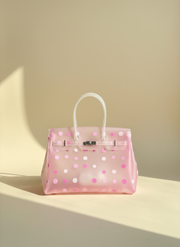 Confetti Cabas, cabas en TPU translucide à grands pois, coloris Rose