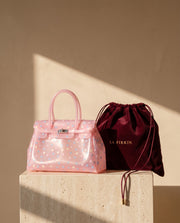 Confetti Cabas et sa pochette en velours bordeaux La Firkin