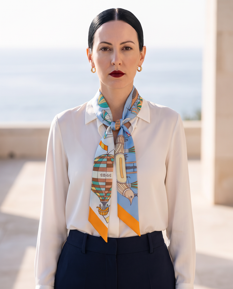 Le Bandeau — soie de mûrier — coloris Ciel