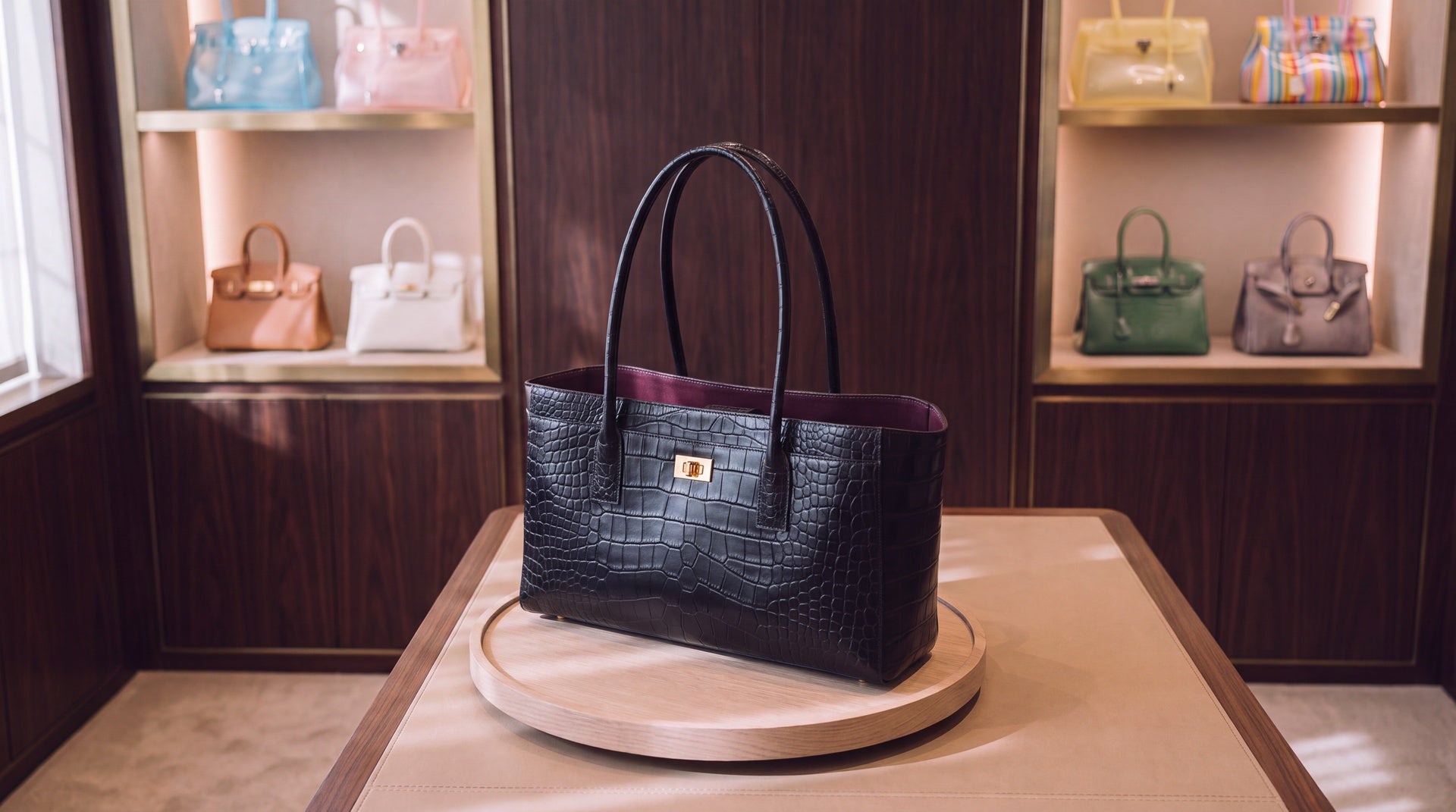 Le Prestigieux — croc-embossed leather